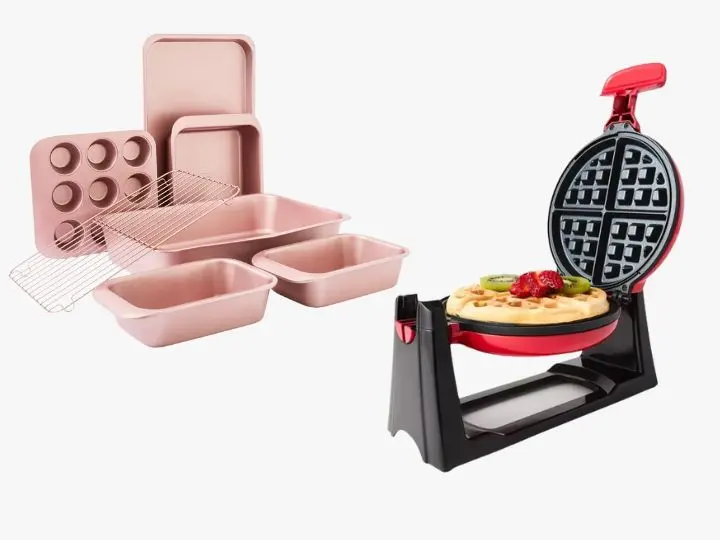 Rotating Waffle Maker & 7 Piece Wiltshire Smartstack Bakeware Set