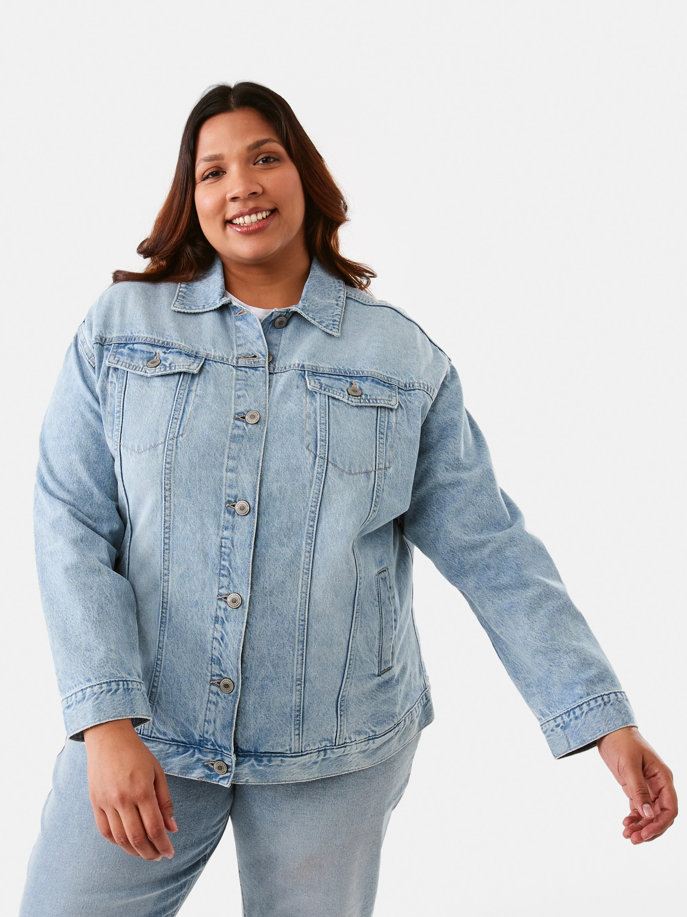 Curve Long Sleeve Denim Jacket