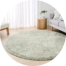 Flecked Round Rug - Sage - 1