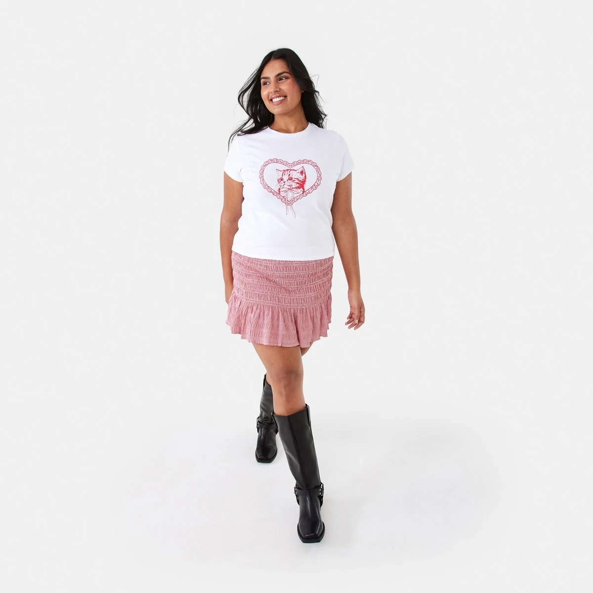 Shirred Mini Skirt