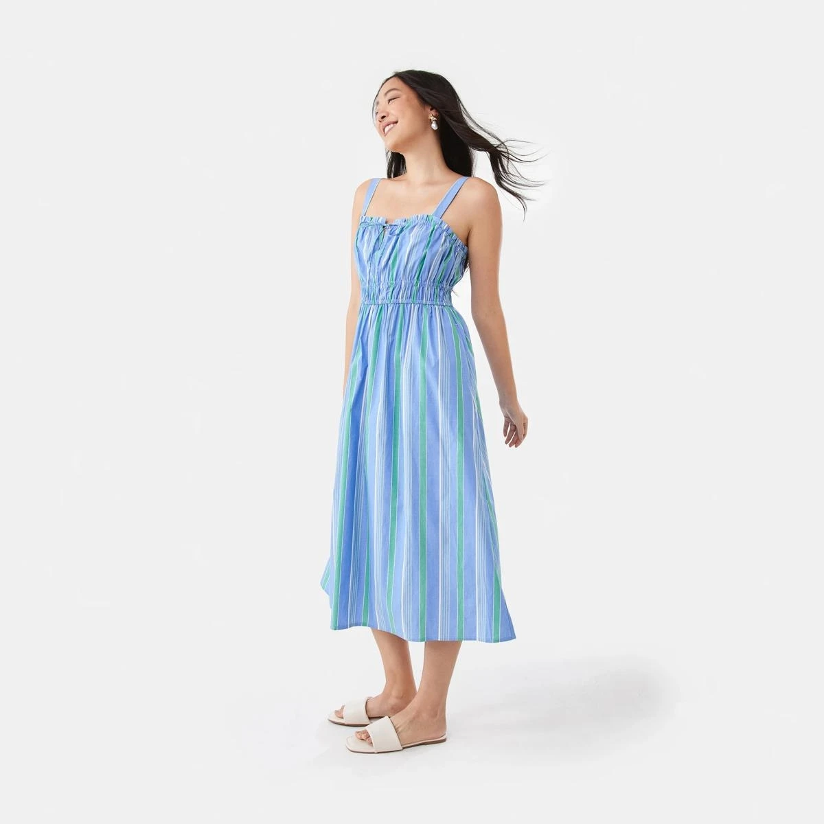 Sleeveless Poplin Tie Midi Dress