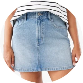 Womens Denim A-line Mini S