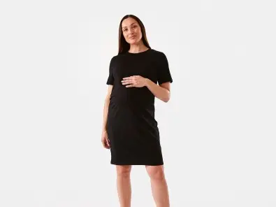 Maternity Short Sleeve T-shirt Midi Dress