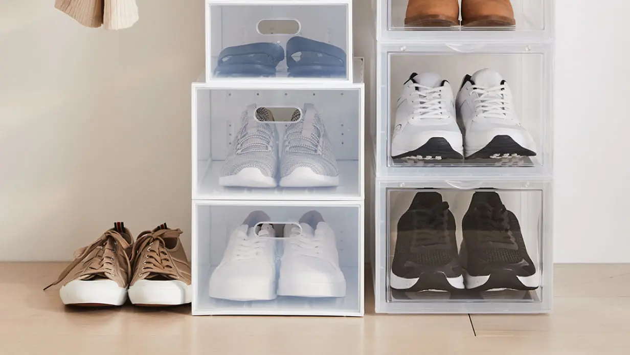 shoe storage clear boxes
