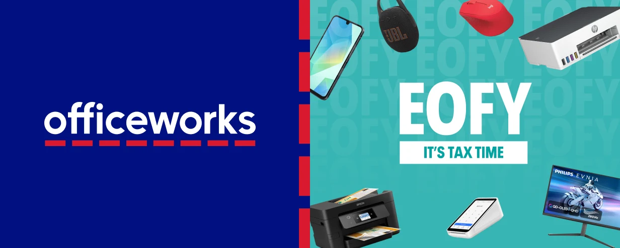 Officeworks EOFY 2026 banner
