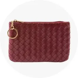 Womens Burgundy Weave Coin P