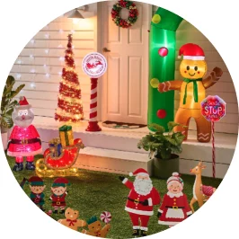 An assortment of Christmas Outdoor decorat