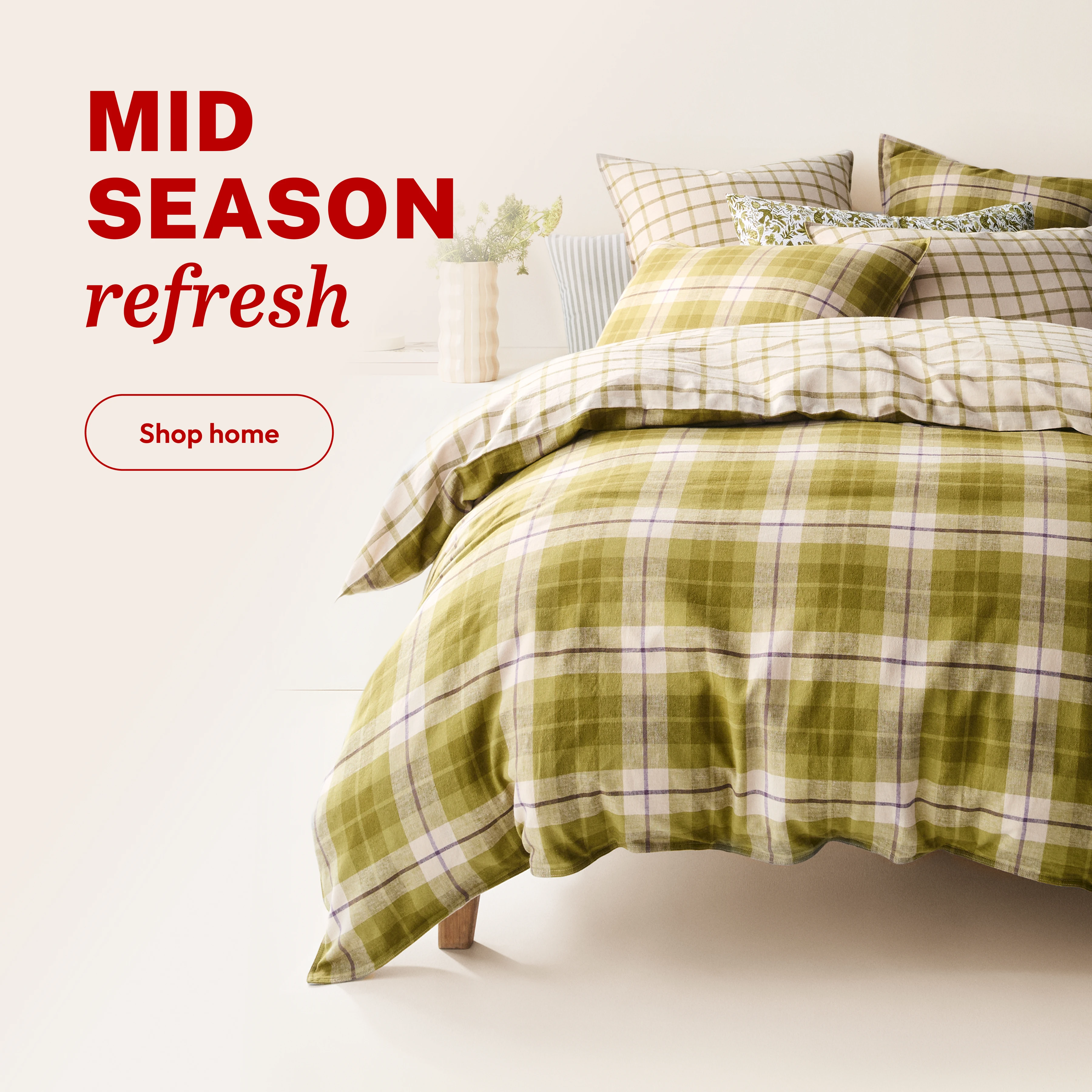 Target Home Living Campaign checked bedding
