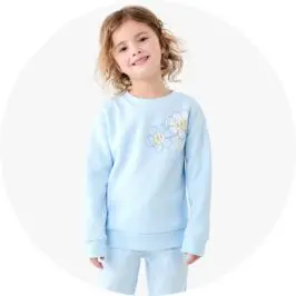 Print Crew Neck Sweatshirt for Girls 1-9 y