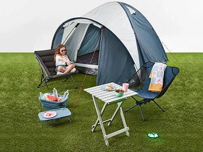 camping for the whole family set up