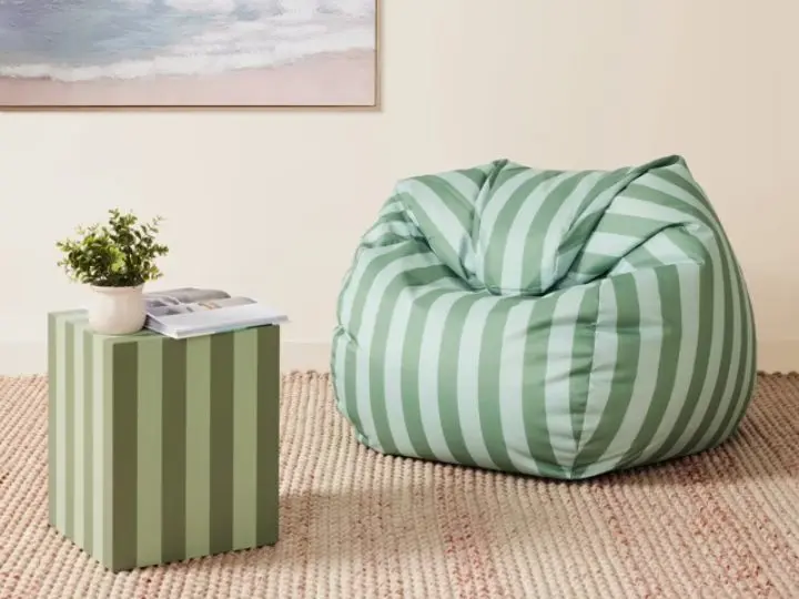 Stripe Bean Bag - Green