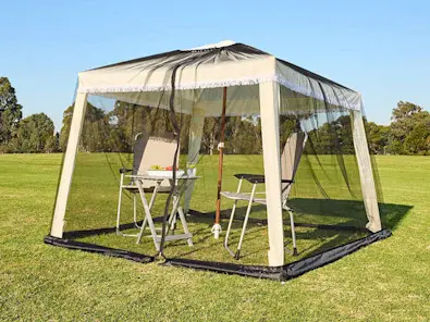 Umbrella to Gazebo Net in Black color