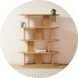 5 Tier Lozenge Bookshelf - Oak 