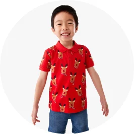 Boy Wearing Red Christmas 