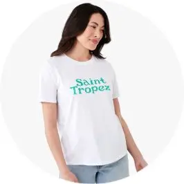 Womens White Short Sleeve Printed T-s