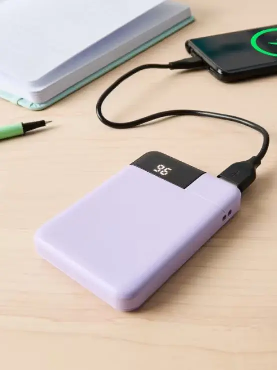 USB-A to USB-C 15W 5000mAh Portable Charger - Pu