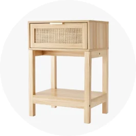 rattan bedside sto