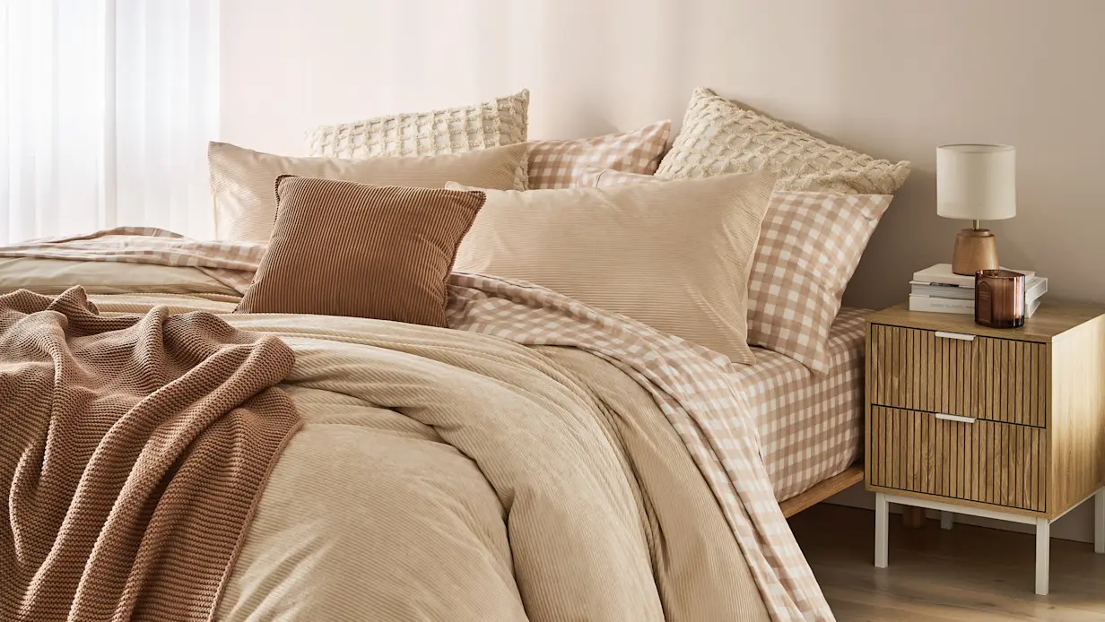 Bedroom Set with a Corduroy Quilt Cover Set