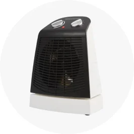 Oscillating Fan Heater - Black and W