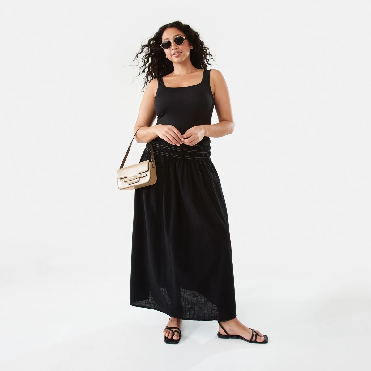 Rouched Maxi Skirt