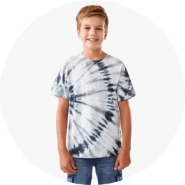 Kid wearing Short Sleeve Tie Dye T-s