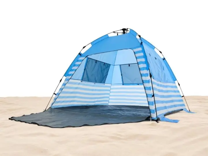 Instant Beach Tent - Blue and White