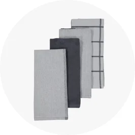 4 Pack Grey Terry Linear Tea To