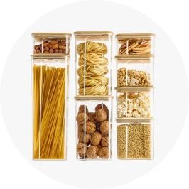 8 Piece Bamboo Lid Food Storage