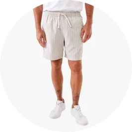 Mens Linen Blend Volley Shorts- Str