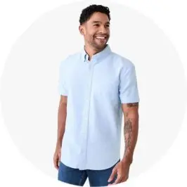 Mens Short Sleeve Oxford Shirt- 