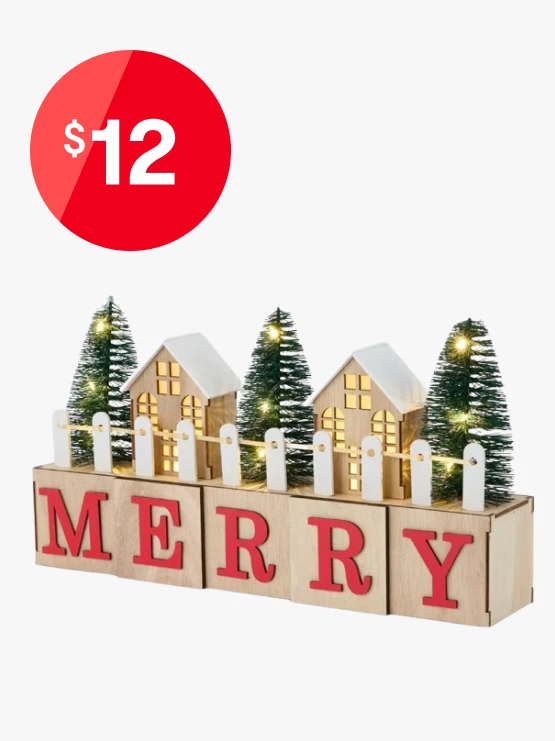 Battery Operated Light-Up Merry Scene