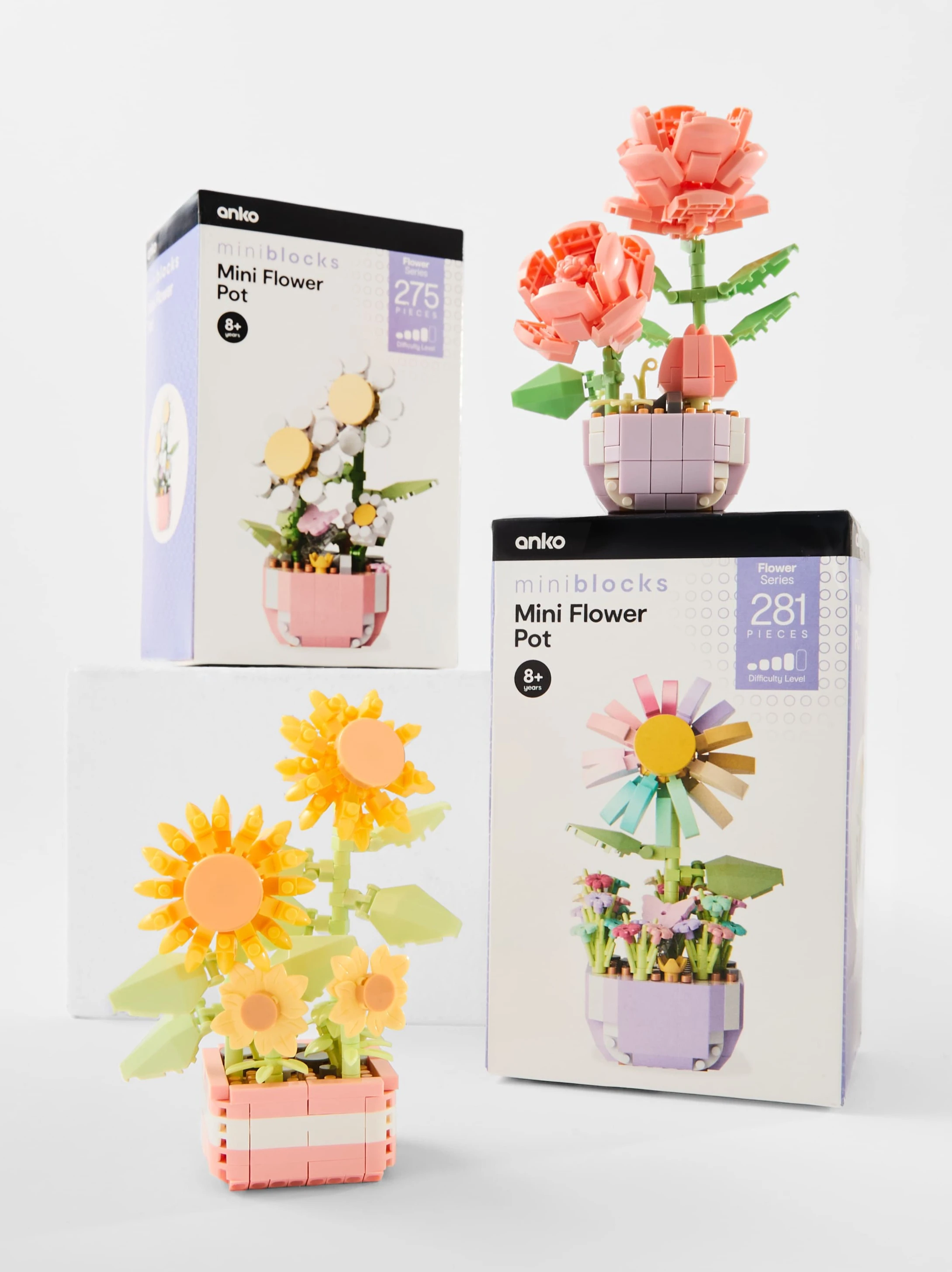 Mini Blocks Flower Series: Mini Flower Pot Playset - Asso