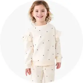 Kids Frill Sleeve All Over Print Crew Neck Sweats