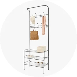 Garment Rack with 3 Tier Shoe Storage - B