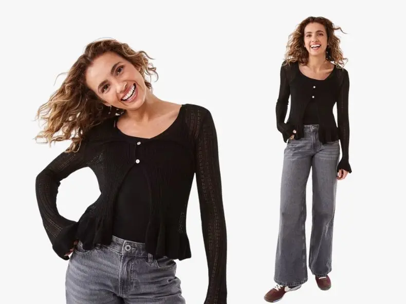 Long Sleeve Frill Cardigan
