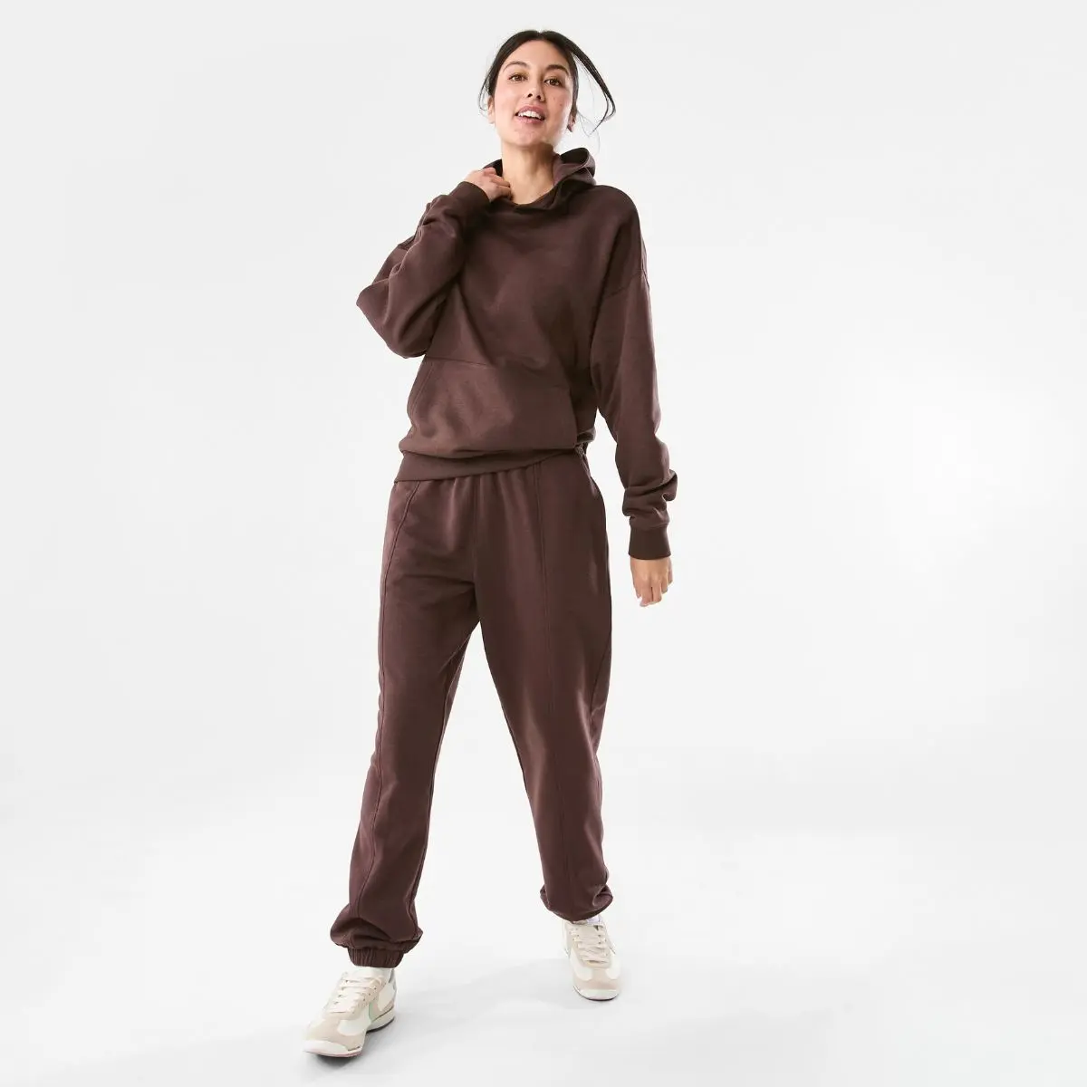 Womens cuffed trackpants - Brown