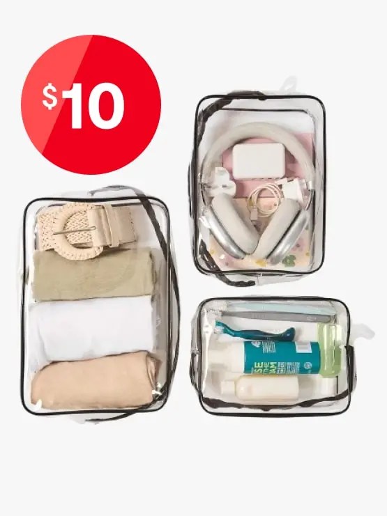 3 Piece Clear Soft Packing Cube Set