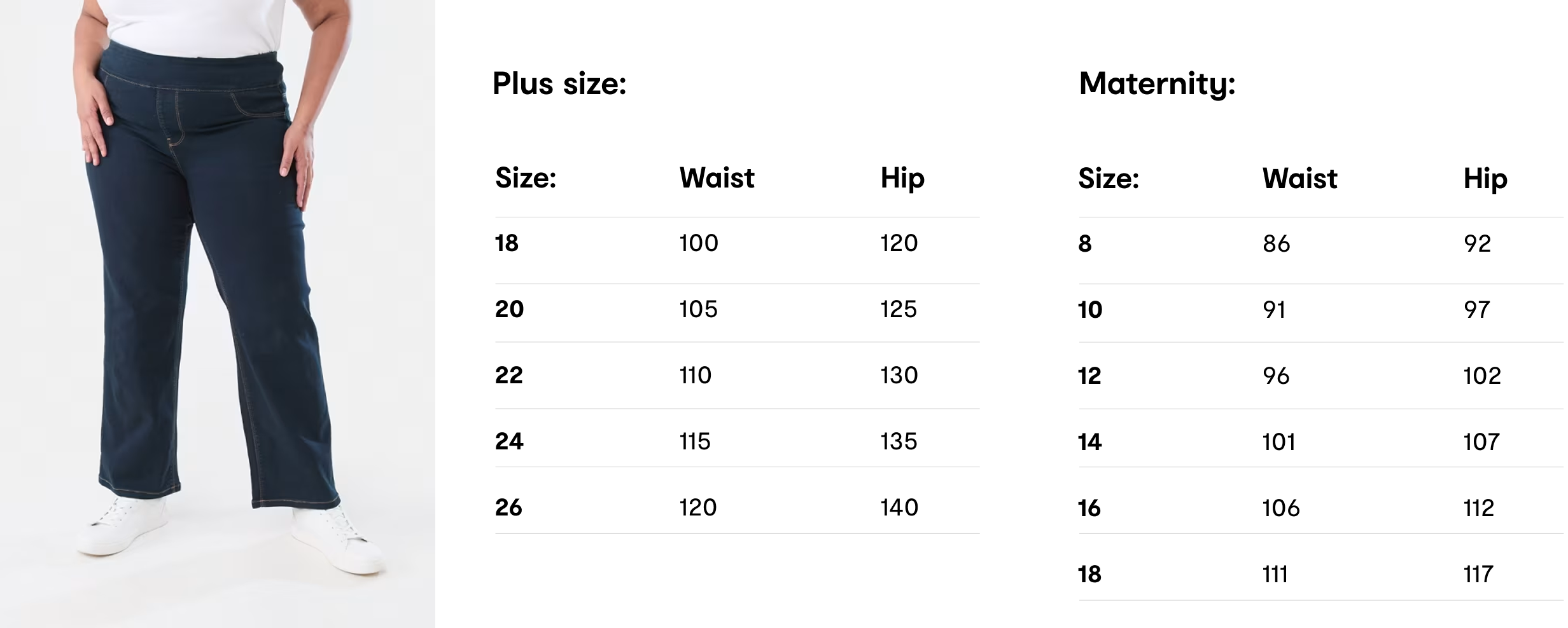 Kmart Denim Guide Size Chart 2