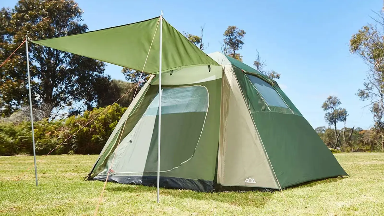 green 6 person tent banner