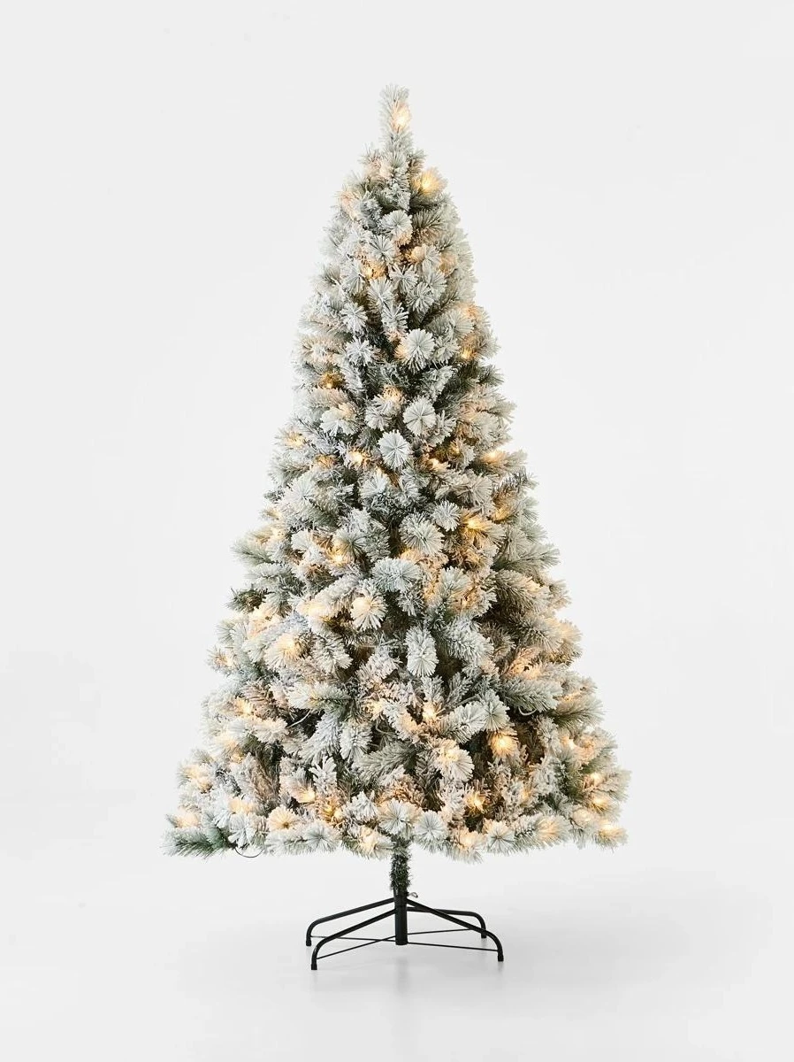 2.13m (7ft) Snowy Prelit Christmas 