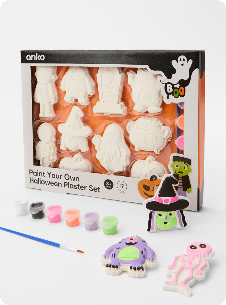 Paint your own halloween plaster set