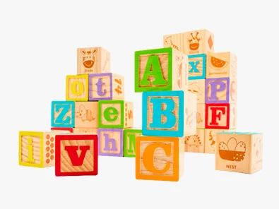 Wooden alphabet bl