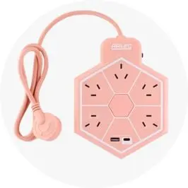 Arlec 5 Outlet Hexagon USB A & C Charging Ports Powerboard - 