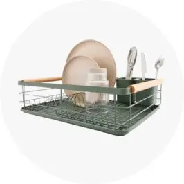 Green Wooden Handle Dish 