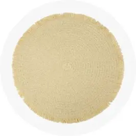 Sand Round Fringe Placemat