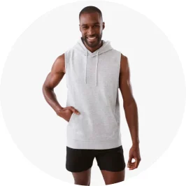 Mens Grey Active Sleeveless Ho