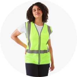 Woman Wearing Yellow Safety Workwear 