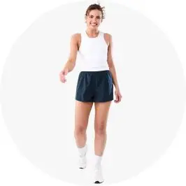 womens white active tank and running sh