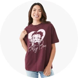 Womens Betty Boop License Short Sleeve T-s