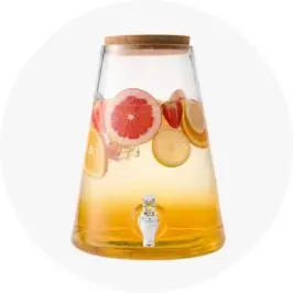 6L Glass Drink Dispenser with Cork